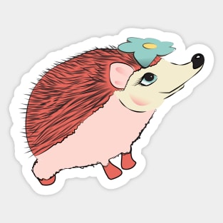 Hedgehog girl, gift on Saint Valentine's Day (14 February) Sticker